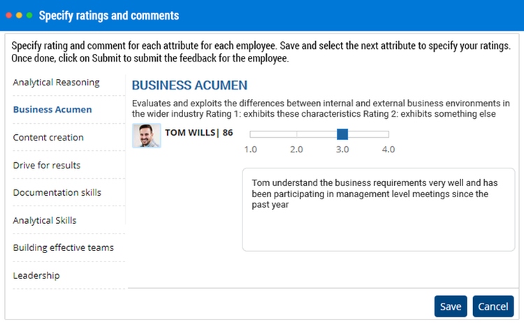 screenshot of Empxtrack 360 Degree Feedback
